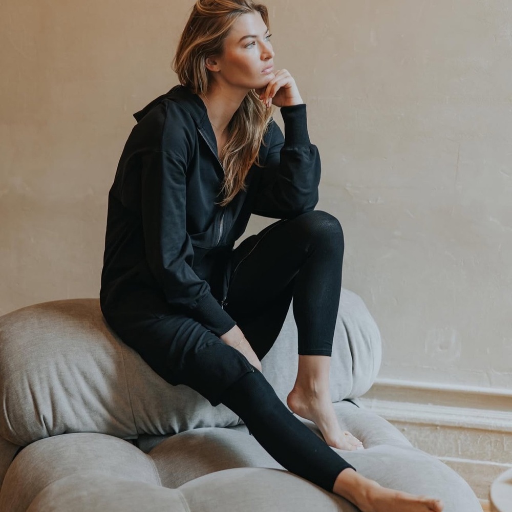 Blank NYC Black Hoodie Dress - Casual Zip-Up Style